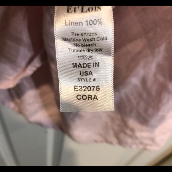 Et’Lois 100% Preshrunk Linen Blouse/Tunic M - Picture 2 of 6